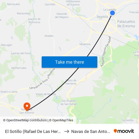 El Sotillo (Rafael De Las Heras) to Navas de San Antonio map
