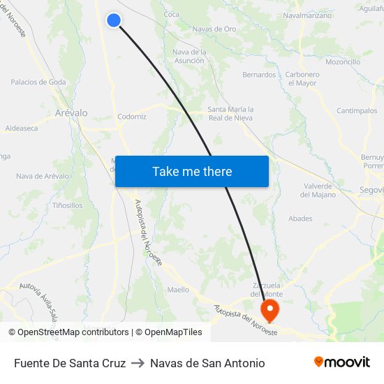 Fuente De Santa Cruz to Navas de San Antonio map