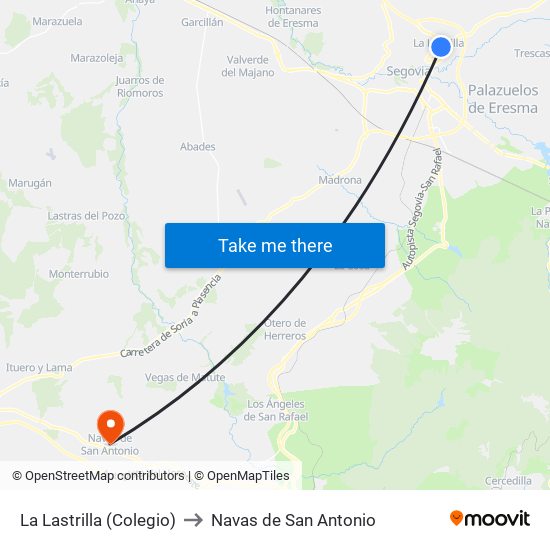 La Lastrilla (Colegio) to Navas de San Antonio map