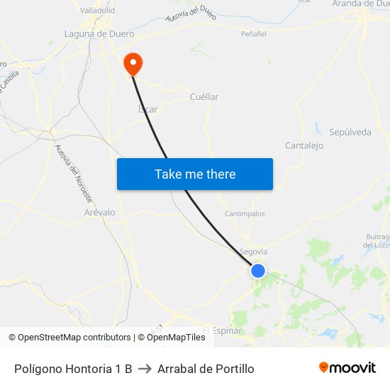 Polígono Hontoria 1 B to Arrabal de Portillo map