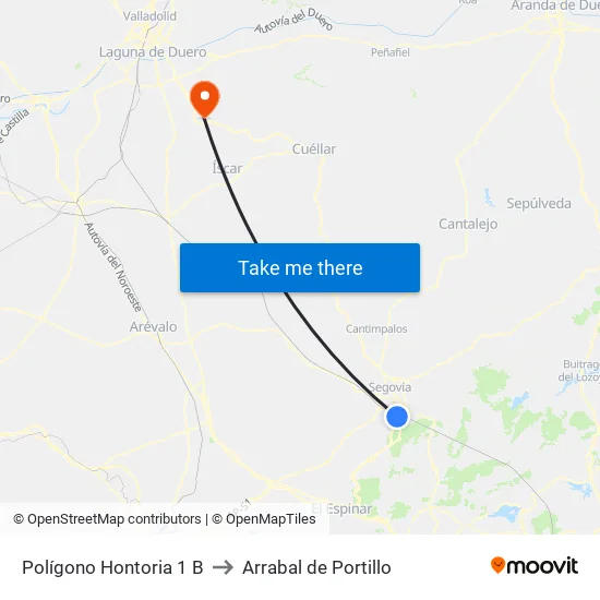 Polígono Hontoria 1 B to Arrabal de Portillo map