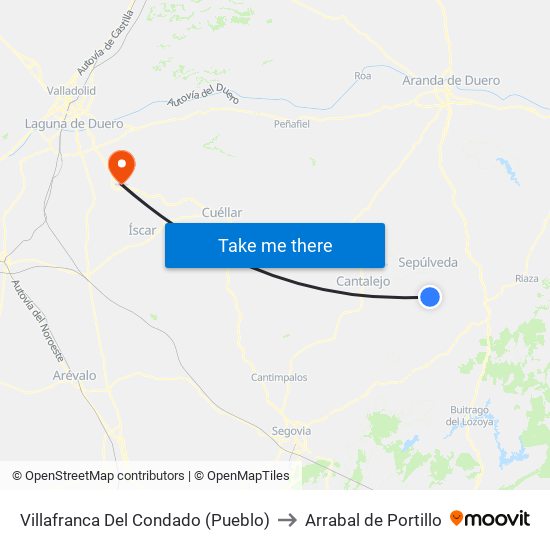 Villafranca Del Condado (Pueblo) to Arrabal de Portillo map