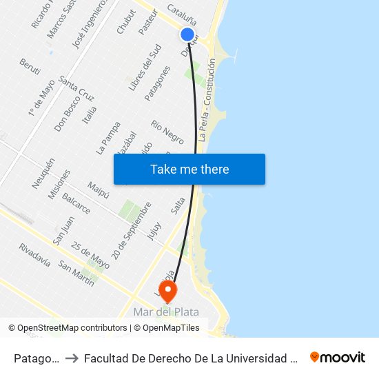 Patagones, 972 to Facultad De Derecho De La Universidad Nacional De Mar Del Plata (Unmdp) map