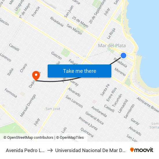 Avenida Pedro Luro, 2460 to Universidad Nacional De Mar Del Plata (Unmdp) map