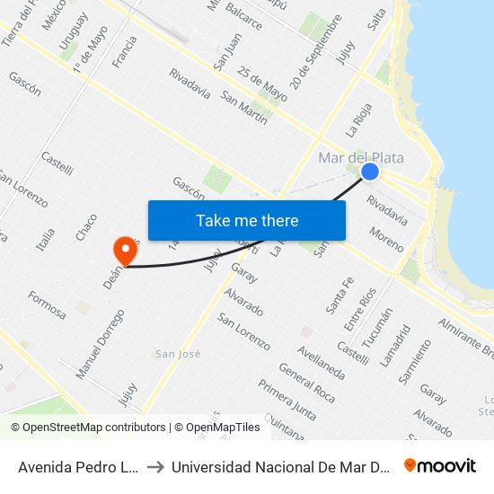 Avenida Pedro Luro, 2399 to Universidad Nacional De Mar Del Plata (Unmdp) map