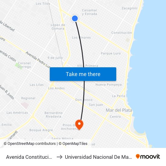 Avenida Constitución, 6901-6999 to Universidad Nacional De Mar Del Plata (Unmdp) map