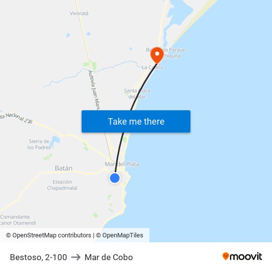 Bestoso, 2-100 to Mar de Cobo map