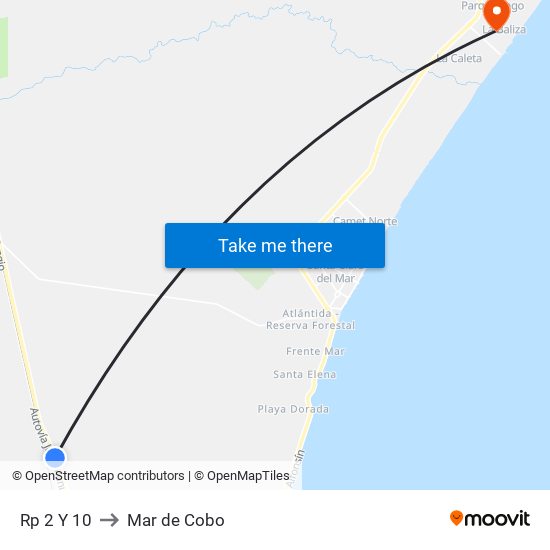 Rp 2 Y 10 to Mar de Cobo map