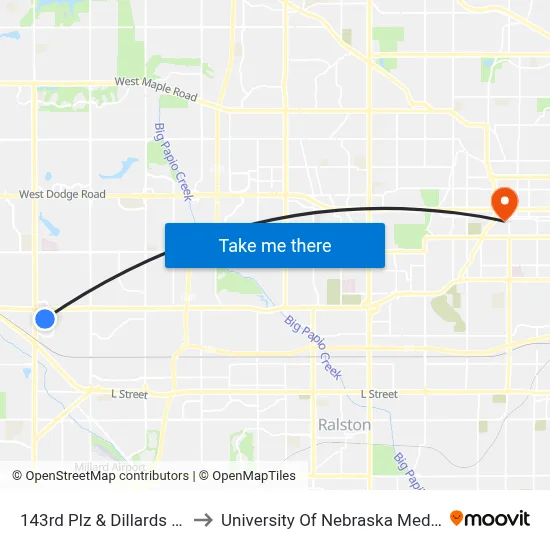 143rd Plz & Dillards Entrance to University Of Nebraska Medical Center map