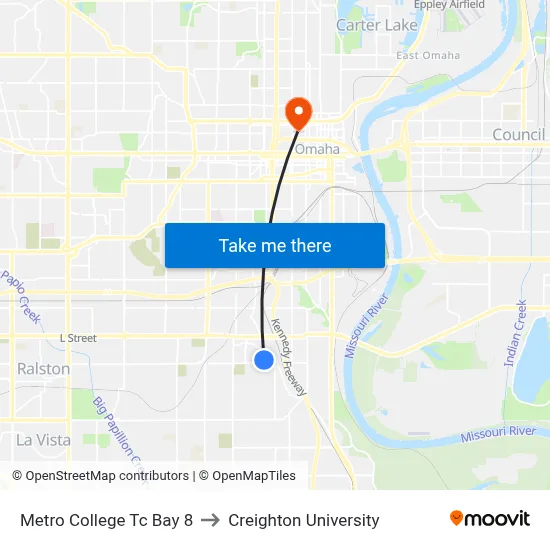 Metro College Tc Bay 8 to Creighton University map
