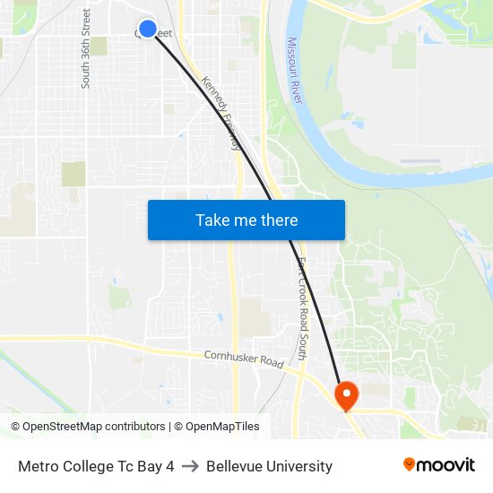 Metro College Tc Bay 4 to Bellevue University map