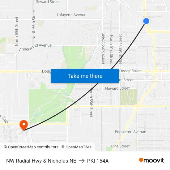 NW Radial Hwy & Nicholas NE to PKI 154A map
