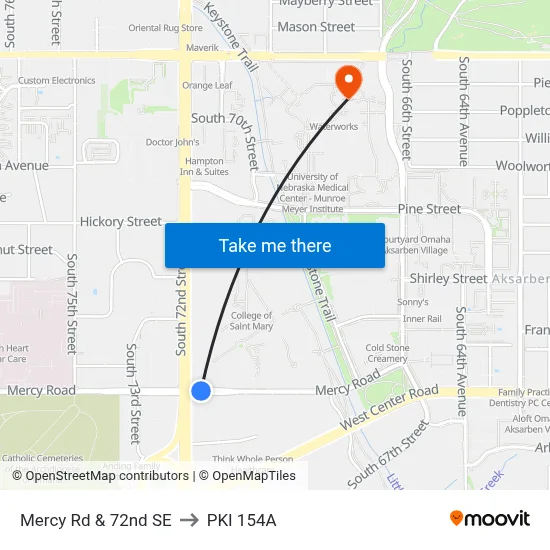Mercy Rd & 72nd SE to PKI 154A map