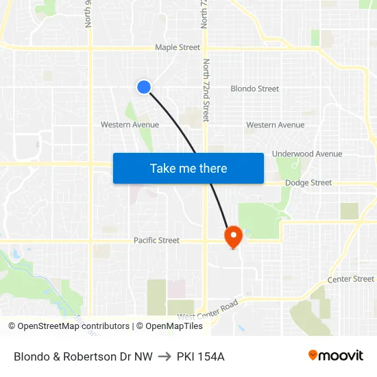 Blondo & Robertson Dr NW to PKI 154A map