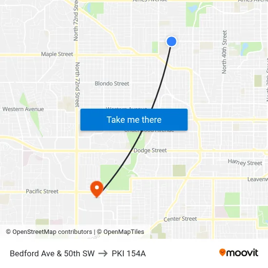 Bedford Ave & 50th SW to PKI 154A map