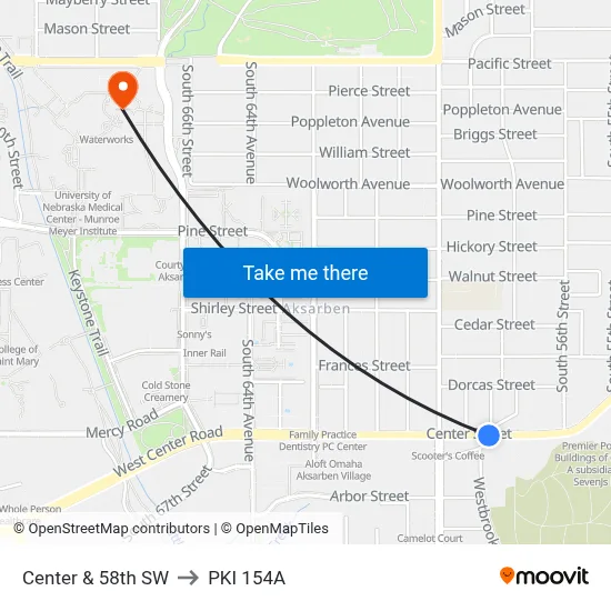 Center & 58th SW to PKI 154A map