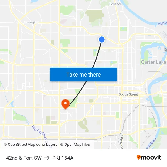 42nd & Fort SW to PKI 154A map