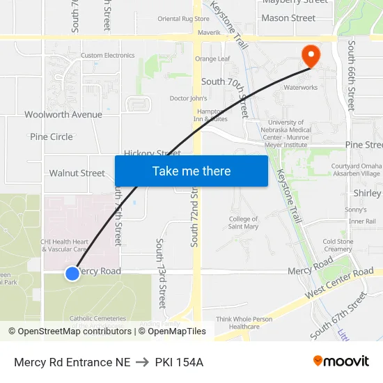 Mercy Rd Entrance NE to PKI 154A map