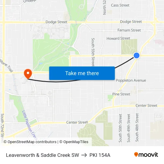 Leavenworth & Saddle Creek SW to PKI 154A map