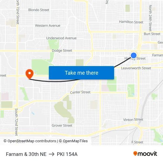 Farnam & 30th NE to PKI 154A map