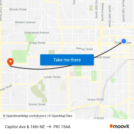 Capitol Ave & 16th NE to PKI 154A map
