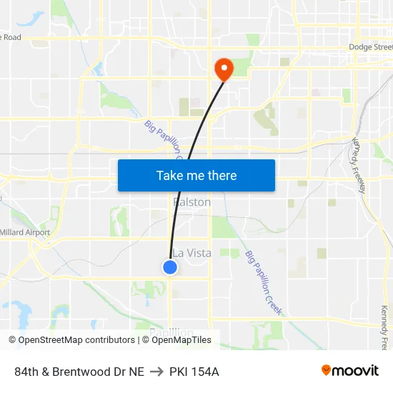 84th & Brentwood Dr NE to PKI 154A map