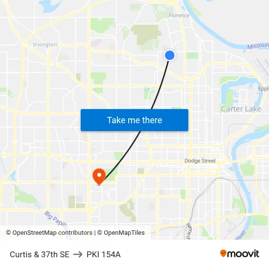 Curtis & 37th SE to PKI 154A map