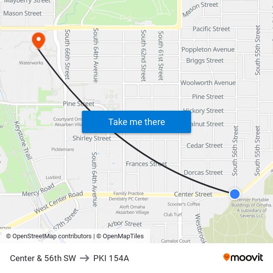 Center & 56th SW to PKI 154A map