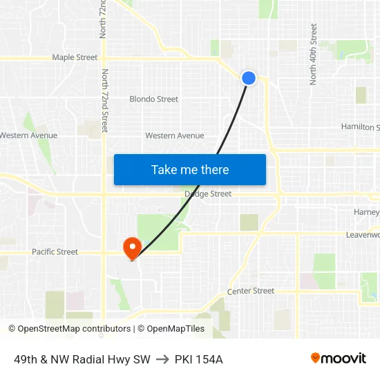 49th & NW Radial Hwy SW to PKI 154A map