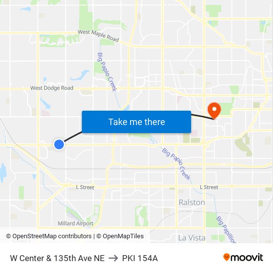 W Center & 135th Ave NE to PKI 154A map