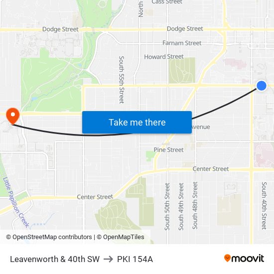 Leavenworth & 40th SW to PKI 154A map