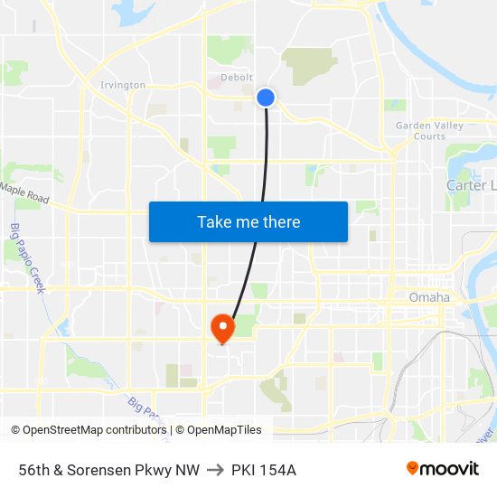 56th & Sorensen Pkwy NW to PKI 154A map