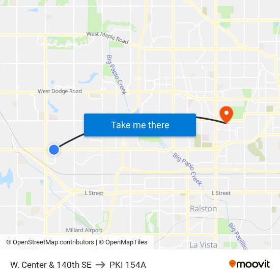 W. Center & 140th SE to PKI 154A map