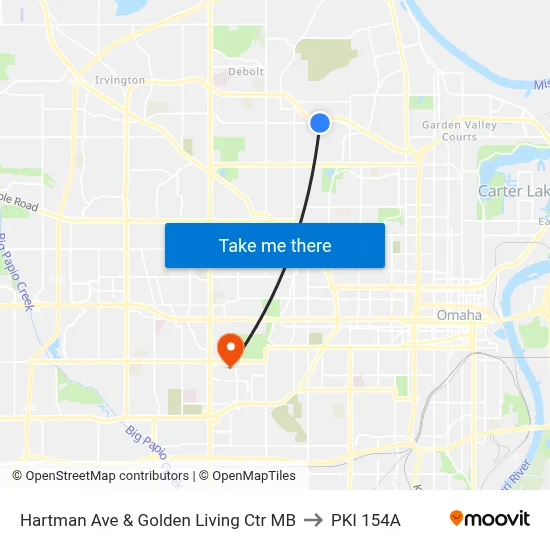 Hartman Ave & Golden Living Ctr MB to PKI 154A map