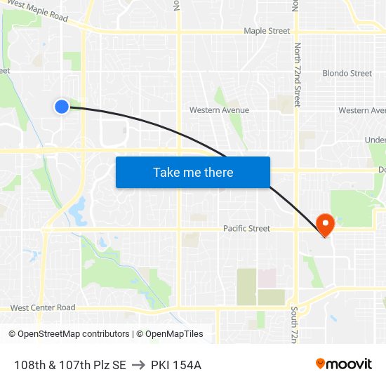 108th & 107th Plz SE to PKI 154A map