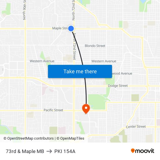 73rd & Maple MB to PKI 154A map