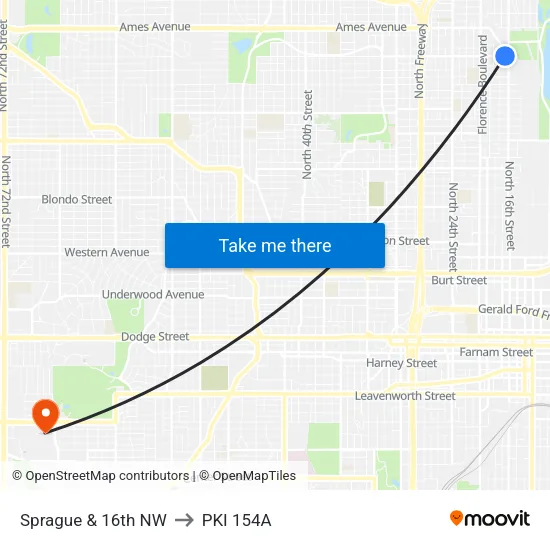 Sprague & 16th NW to PKI 154A map