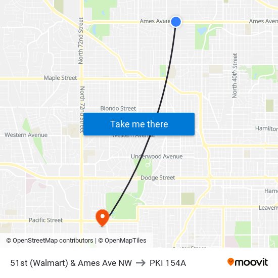 51st (Walmart) & Ames Ave NW to PKI 154A map