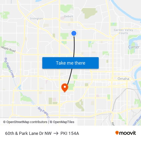 60th & Park Lane Dr NW to PKI 154A map