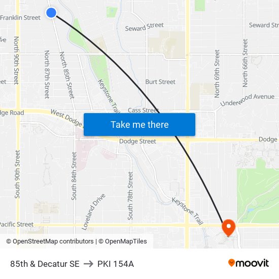 85th & Decatur SE to PKI 154A map