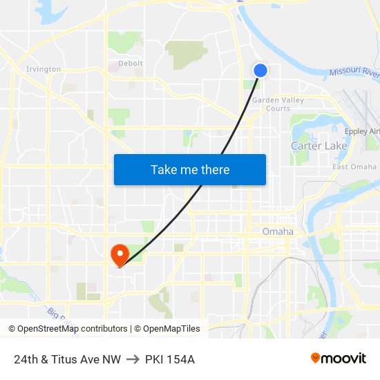 24th & Titus Ave NW to PKI 154A map