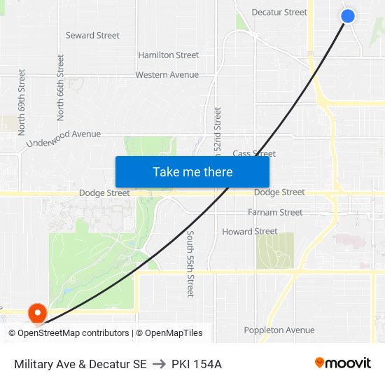 Military Ave & Decatur SE to PKI 154A map