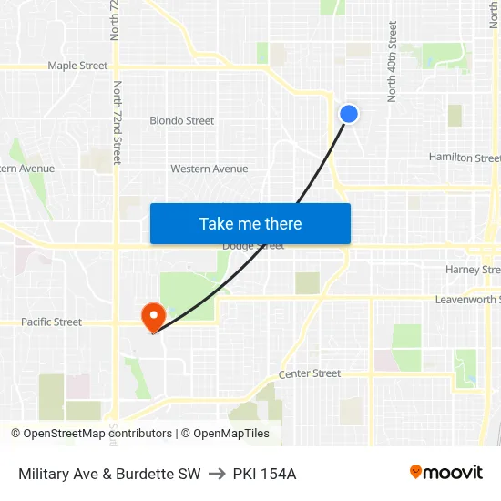 Military Ave & Burdette SW to PKI 154A map