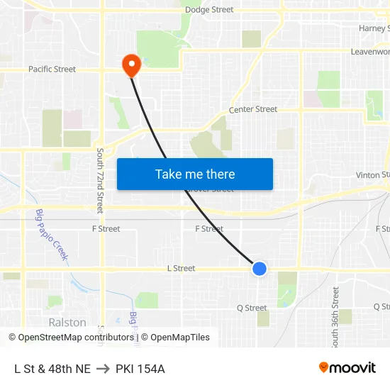 L St & 48th NE to PKI 154A map
