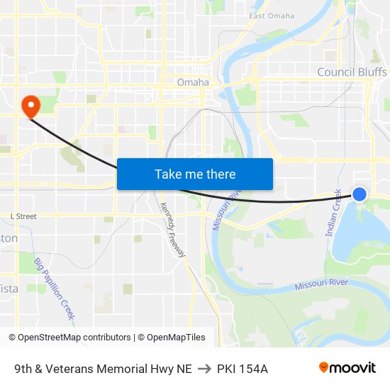 9th & Veterans Memorial Hwy NE to PKI 154A map