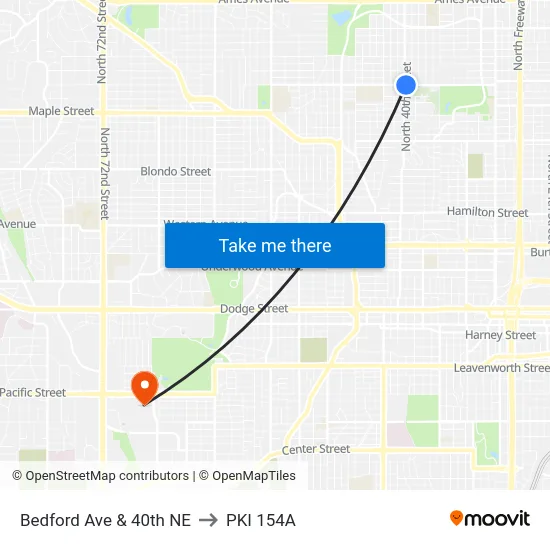 Bedford Ave & 40th NE to PKI 154A map