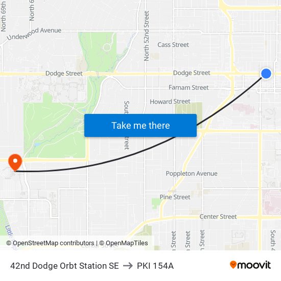 42nd Dodge Orbt Station SE to PKI 154A map