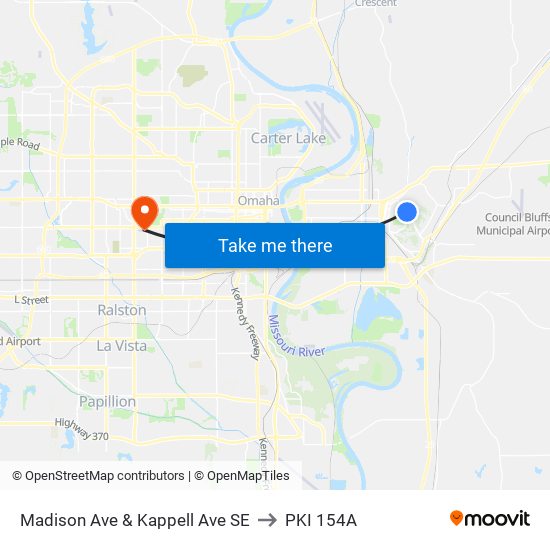 Madison Ave & Kappell Ave SE to PKI 154A map