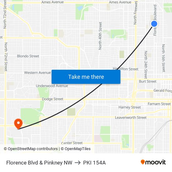 Florence Blvd & Pinkney NW to PKI 154A map