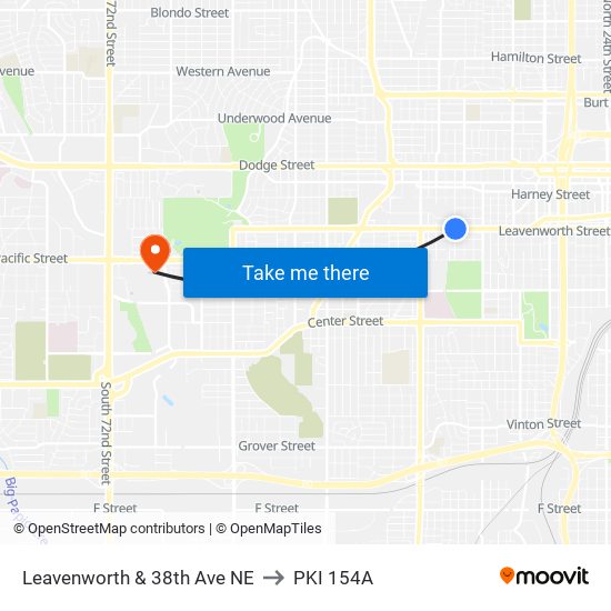 Leavenworth & 38th Ave NE to PKI 154A map